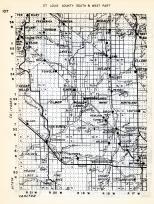 St. Louis County - South and West, Riley, Ton, Frederick, Omega, McDavitt, Stuart, Darrow, Toivola, Cedar Valley, Minnesota State Atlas 1954